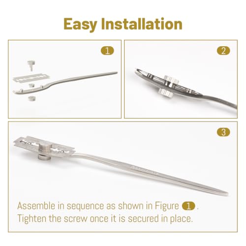 2-in-1 Bread Lame, Stainless Sourdough Scoring Tool with 5 Blades, Sharp Dough Scoring Knife, Bread Scoring Tool with Leather Protector Cover Sourdough Bread Baking Supplies - style: Finesse