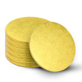 10-Pack Round Gold Cake Drum Board 10 Inch Sturdy 1/2 Inch Thick Full Wrap Edge Cake Base for Heavy Tiered Cakes(10" Gold) - color: Gold, size: 10"
