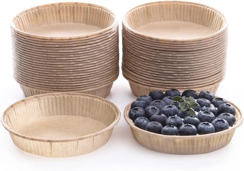 Bake Choice 200pcs Paper Mini Tart Pans, 4 Inch Mini Pie Tins, Disposable - style: Pack of 200