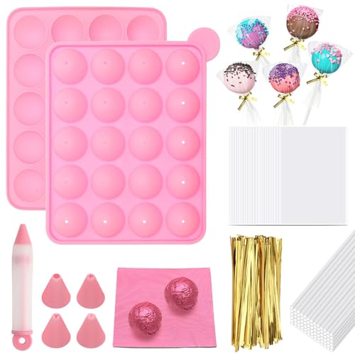402Pcs Cake Pop Mold Kit with Stick, 20 Cavity Silicone Cake Pop Maker