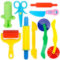 Dough Tool Kit,9 Pcs Basic Clay and Dough Tools Starter Set for Kids Includes Cutters Roller, Rolling Pins, Safety Scissors,Dough Extruder,Plastic Knife - style: 9pcs