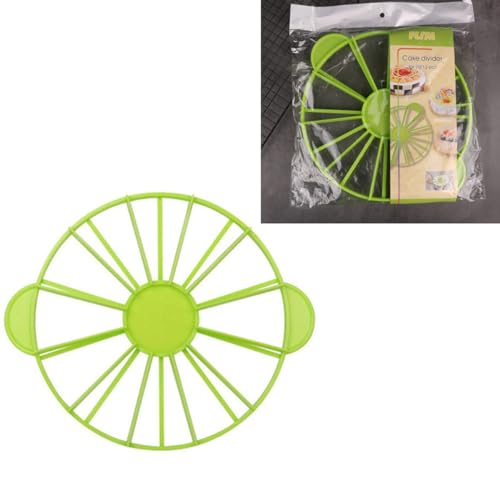 Pie Slicer Marker, Round Cake Slice, Double Sided Cake Portion Marker 10 or 12 Slicers Cheesecake Cutter Divider for DIY Cooking Baking Tool (Green)