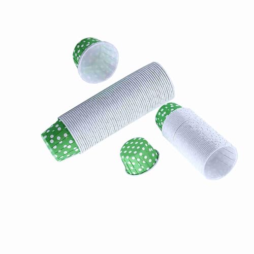 100Pcs Polka Dot Baking Cups, Mini Muffin Cupcake Liners (Green) - color: Green