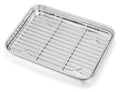Homikit 9x7 Inches Mini Stainless Steel Baking Sheet with Wire Cooling Rack - size: 9x7x1