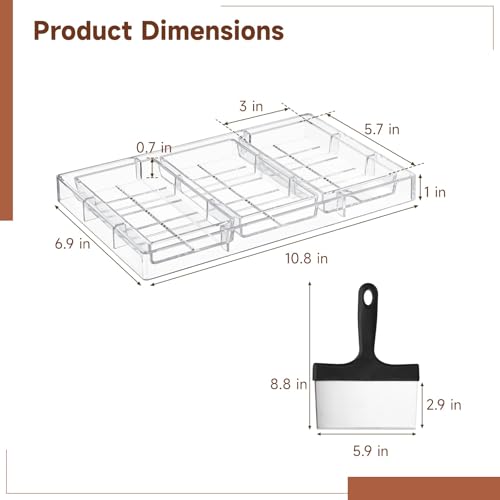 Polycarbonate Chocolate Molds, Chocolate Candy Mold with Chocolate Scraper, 3-Cavity Chocolate Making Molds for Smoothing Cheese, Cream (B) - color: B
