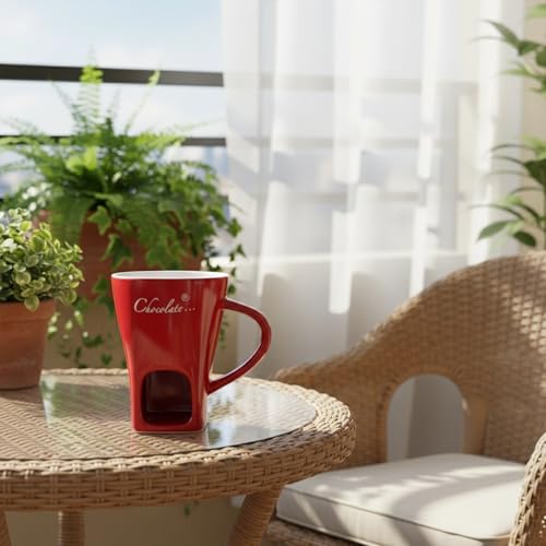 Chocolate Melting Mug, Party Fondue Cup Melting Pot with Candle - color: White
