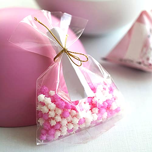 Augshy Cake Pop Bags,300 Pcs 4x6" Treat Cello Bags for lollipop with 300 Twist Ties, 1.4 mils Thickness OPP Plastic Bag for Lollipop Candy Chocolate Cookie Wrapping (Pack of 2) - size: 4x6 Inches (Pack of 2)
