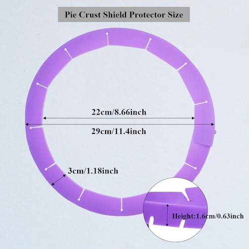 Adjustable Pie Crust Shields Baking Protectors, Silicone Cover Ring Fits 8-11.4 Inch Pies, Baking Pie Pizza Crust Shield Protector Cover for Edges (Purple-1pcs) - color: Purple-1pcs