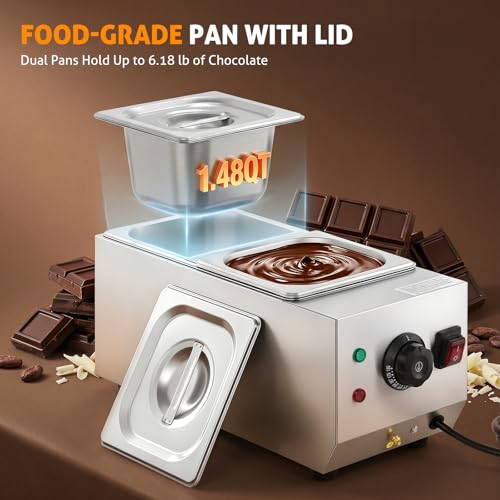 Chocolate Tempering Machine Chocolate Melter Warmer 2 Tanks 9lbs