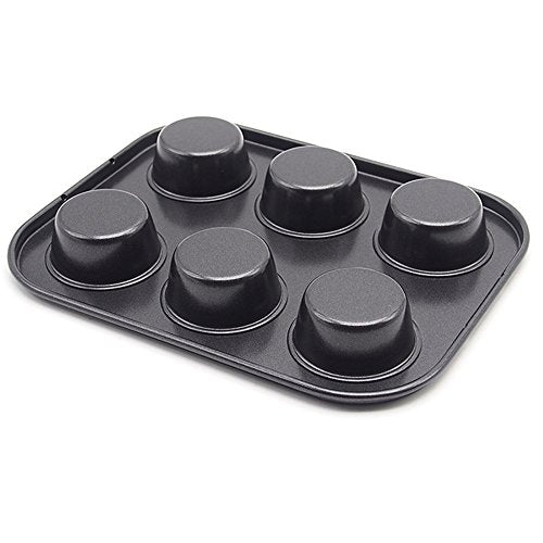 Muffin Pan 6 Cup Cupcake Baking Pan High Carbon Steel Muffin Tin - size: 1pc 6-cups pan