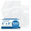 6" X 8" Self-Sealing Cellophane Bags (1000 Count) Clear - size: 6" X 8"