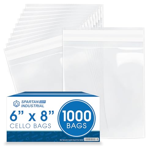6" X 8" Self-Sealing Cellophane Bags (1000 Count) Clear - size: 6" X 8"