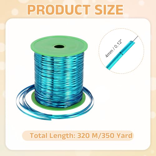 Metal Twist Ties, Metallic Twist Ties Roll Bread Twisty 350 Yard - color: Lake Blue