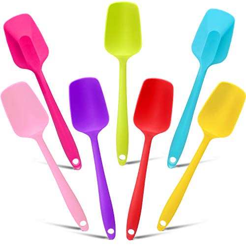 Patelai 7 Pcs Small Silicone Spoonula Spatula, 8.2 Inch Non Stick
