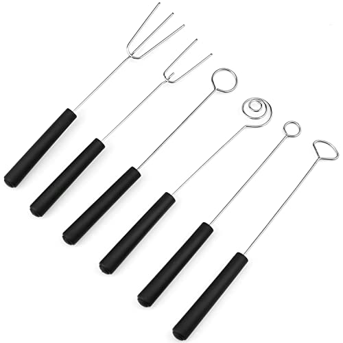 AYLIFU 6-piece Packs Stainless Steel Candy Dipping Tool Chocolate Dipping Fork Spoon Set Baking Supplies DIY Baking Decoration Tool set
