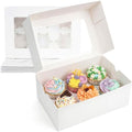 HANSGO 6 Count Cupcake Boxes, 6 PCS Cupcake Containers with Window - color: White