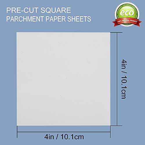 4x4 Inch Parchment Paper Squares, 300pcs Small Hamburger Patty Paper - size: 4 inch