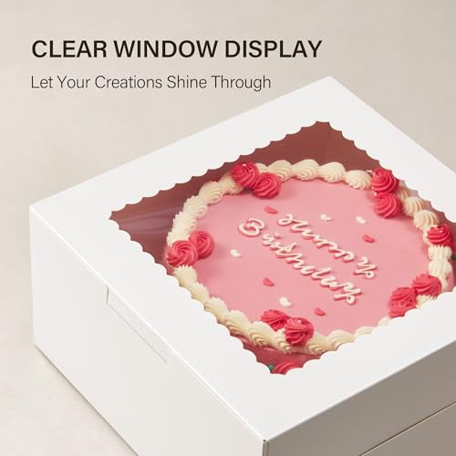 Kootek 40PCs Cake Boxes 10 inch, Disposable Cake Carrier Storage Containers