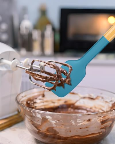 Badiano Silicone Heavy-Duty Spatula, Rubber Scraper for Nonstick Cookware - color: TURQ