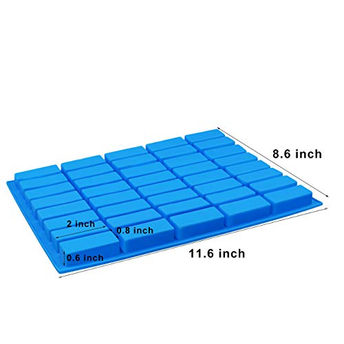 Mity rain 2 pack 40 Cavity Narrow Rectangle Silicone Caramel Candy Molds - color: 2PCS
