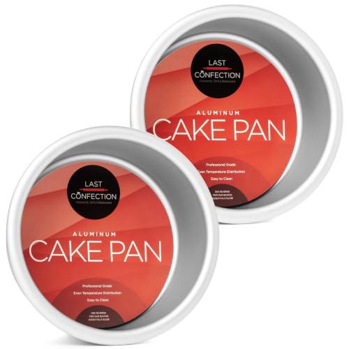 Last Confection 4 x 2 Inch Round Cake Pans, Set of 2 Anodized Aluminum Cake Pans Baking Tins - size: 2 Pack - 4" x 2" Deep