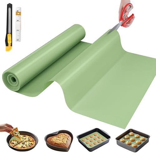 GTJ Silicone Baking Mat Roll, Reusable Baking Sheet Liners, 16 in x 10 ft - color: Matcha Green, size: 120"L x 16"W