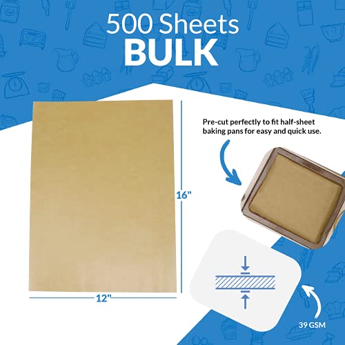 Reli. 500 Pcs Parchment Paper Sheets, Bulk | 12x16 Inch | Brown