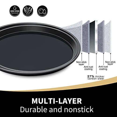 Round Cake Pan, 10 Inch Cake Pan Giant Shollow Baking Pan Round Sheet Cake Tray Pan for Christmas Baking - size: Round - 10 Inch