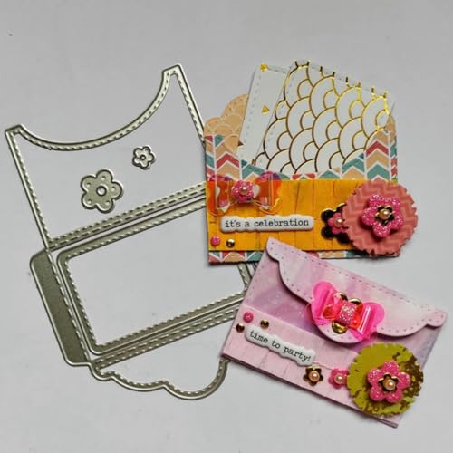Mvchifay Cutting Dies Metal Stencils Scrapbooking Tool DIY Craft Carbon Steel Embossing Template for Paper Card Making (Envelope-9.8x13.2cm) - color: Slimline Card with Envelope-22.2x10.4cm