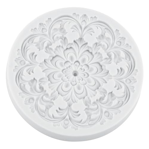 Baroque Frame Flower Lace Wreath Fondant Silicone Molds Set of 4 - color: Style O