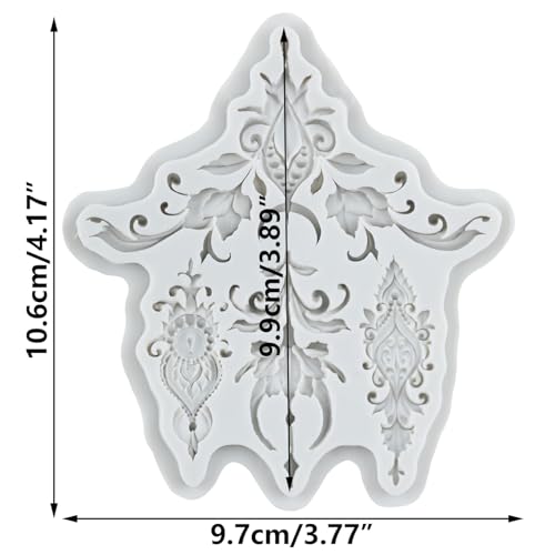Lingzhi Baroque Fondant Border Molds Curlicues Scroll Lace Fondant Mold - color: Style CC