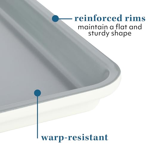 Sur La Table Kitchen Essentials Bake Sale Large 18 X 13 Inch PFA Free Ceramic Nonstick Cookie/Baking Sheet - Linen White - size: Baking Sheet (18" x 13")