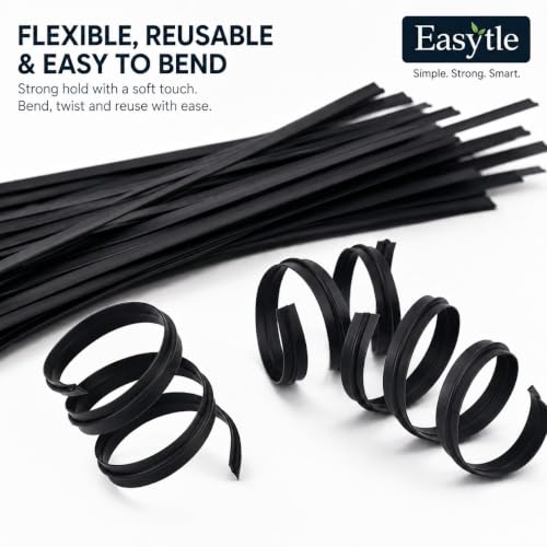 400 Pcs Twist Ties for Bags 5" Cable Ties Bag Twist Ties for Cord Twist Bread Ties Reusable Black Plastic Coated Ties Heavy Duty Bread Ties Twist Wire Ties for Household and Office Use (Pack of 3) - size: 400 PCS (Pack of 3)