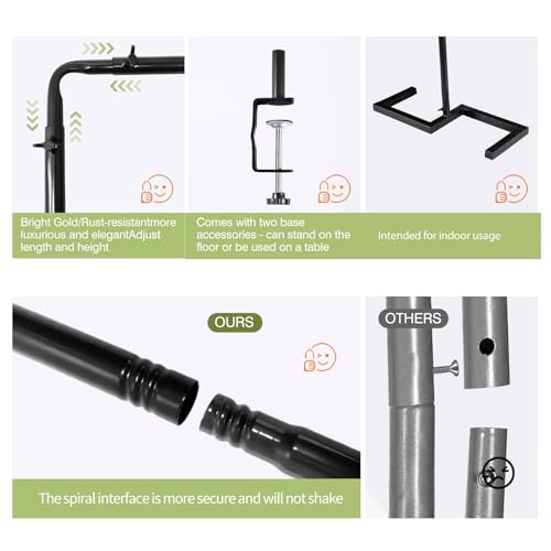 8.2FT x 8FT Square Backdrop Stand Heavy Duty Black Wedding Arch with Clamps - color: Matte Black