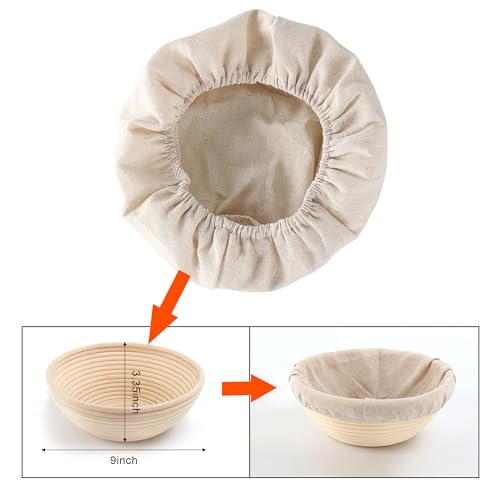KONGDY 6 Pieces 10 Inch Round Banneton Bread Proofing Basket Cloth Liner - style: Round