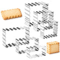 Qianyu 6 Pcs Scalloped Cookie Cutter Set Square Rectangle Biscuit Molds