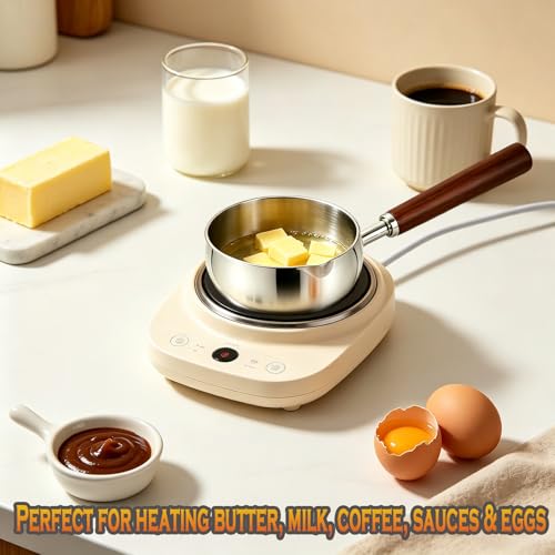 316 Stainless Steel Butter Warmer Pot with Silicone Spatula - 27oz（800ML) Saucepan for Melting Butter, Heating Milk, Warming Sauces, Coffe, Seafood & Chocolate Etc. - size: 27oz