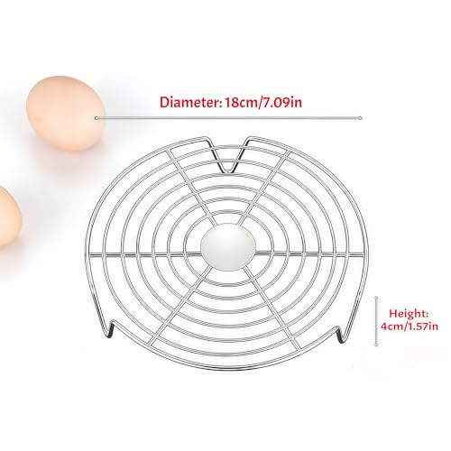 2Pcs Round Steamer Rack and Cooling Rack, Stainless Steel Steamer Rack, Steaming Baking Rack,For various cookware (+Anti scald clip tool, 4 * 18cm) - size: 4*18cm