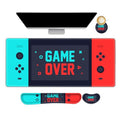 ARTSO Large Gaming Mouse Pad, Keyboard Wrist Rest Pad & Wrist Support Mousepad Set, Stitched Edge, Extended, Non-Slip Base, Memory Foam Desk Mat, Green Red Game Console - color: Green Red Game Console