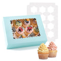 Hoewina 6PCS Cupcake Boxes Hold 12 Cupcakes, Cupcake Containers with Window - color: Baby Blue