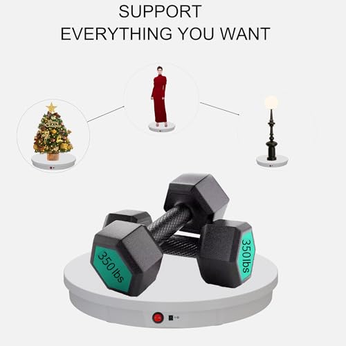 JAYEGT Motorized Rotating Display Stand, 350Lbs Load，360 Degree Electric Rotating Potography Turntable for Products Display，Live Show， Remote Control +5 Colors Backgrounds (White / 20.5inch /Wired) - color: White, size: 20.5inch