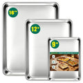 Stainless Steel Cookie Sheets for Baking Set of 3, Stainless Steel Baking Sheet, 9.3/12.5/16 Inch Sheet Pans, Non Stick, BPA Free, Dishwasher Safe, Durable and Easy Clean (Set of 3-9,12,16”) - size: Set of 3 - 9.3/12.5/16”