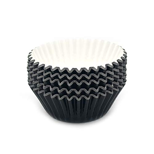 Standard Black Foil Cupcake Liners Muffin Baking Cups for Party and More, 100-Count - color: Black