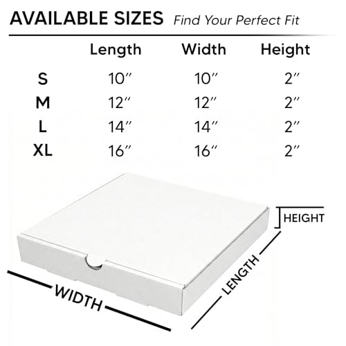 BULK Disposable Pizza Boxes 50 Pack | 14 Inch | Brown Kraft or White | E-Flute | White - color: White-Kraft, size: 14 x 14 x 2
