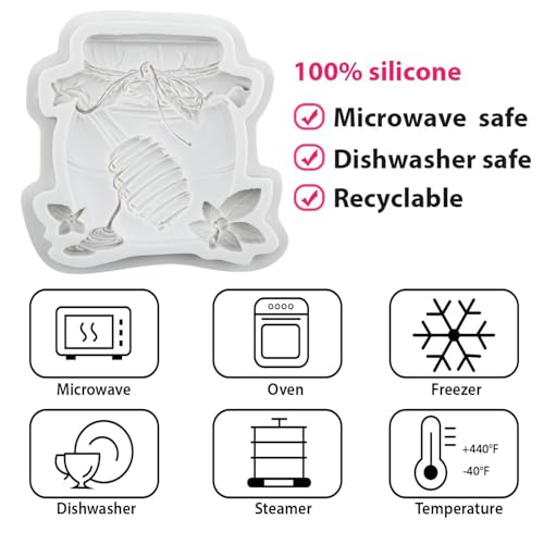 Honey Jar Dipper Fondant Mold Honey Pot Silicone Molds Set of 3