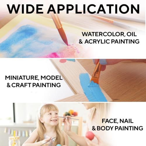 Acrylic Paint Brush Set of 16, Artist Paint Brushes for Acrylic Painting