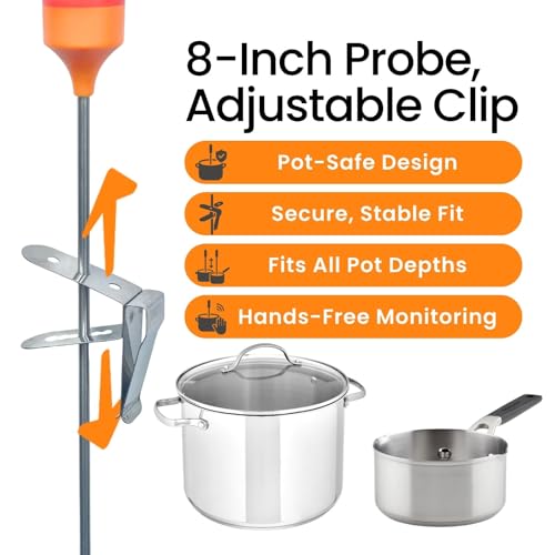 3 Pieces Thermometer Probe Pot Clip Holder Stainless Steel 3-Hole Ambient Temperature Readings for BBQ Smoker Oven Meat Grill Kitchen Clamp for Fryer Barbecue (3.5mm Hole Diameter)