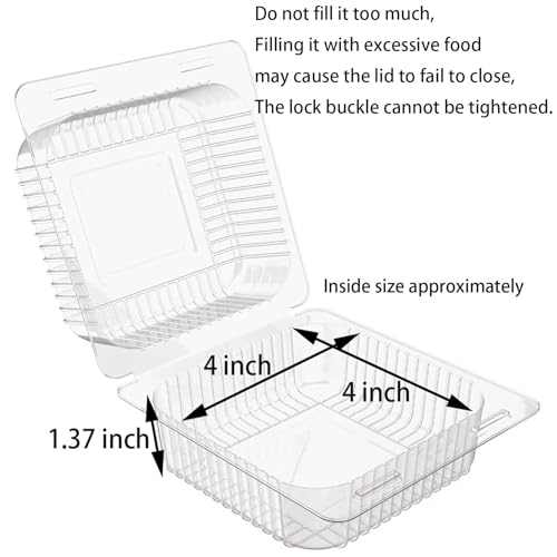150 Count Clear Plastic Hinged Take Out Containers Clamshell Takeout Tray