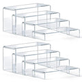 Acrylic Display Risers, 8 Pack Clear Acrylic Stands, 4 Sizes