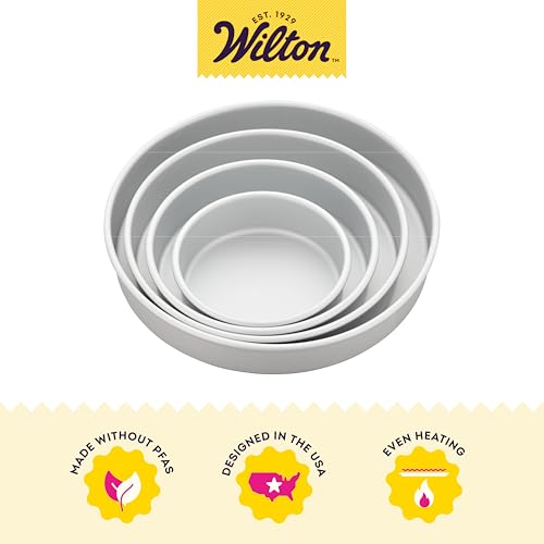 Wilton Aluminum Round Cake Pan Set, Made Without PFAS, 4-Piece - size: 4-Piece Set (Small and Medium)
